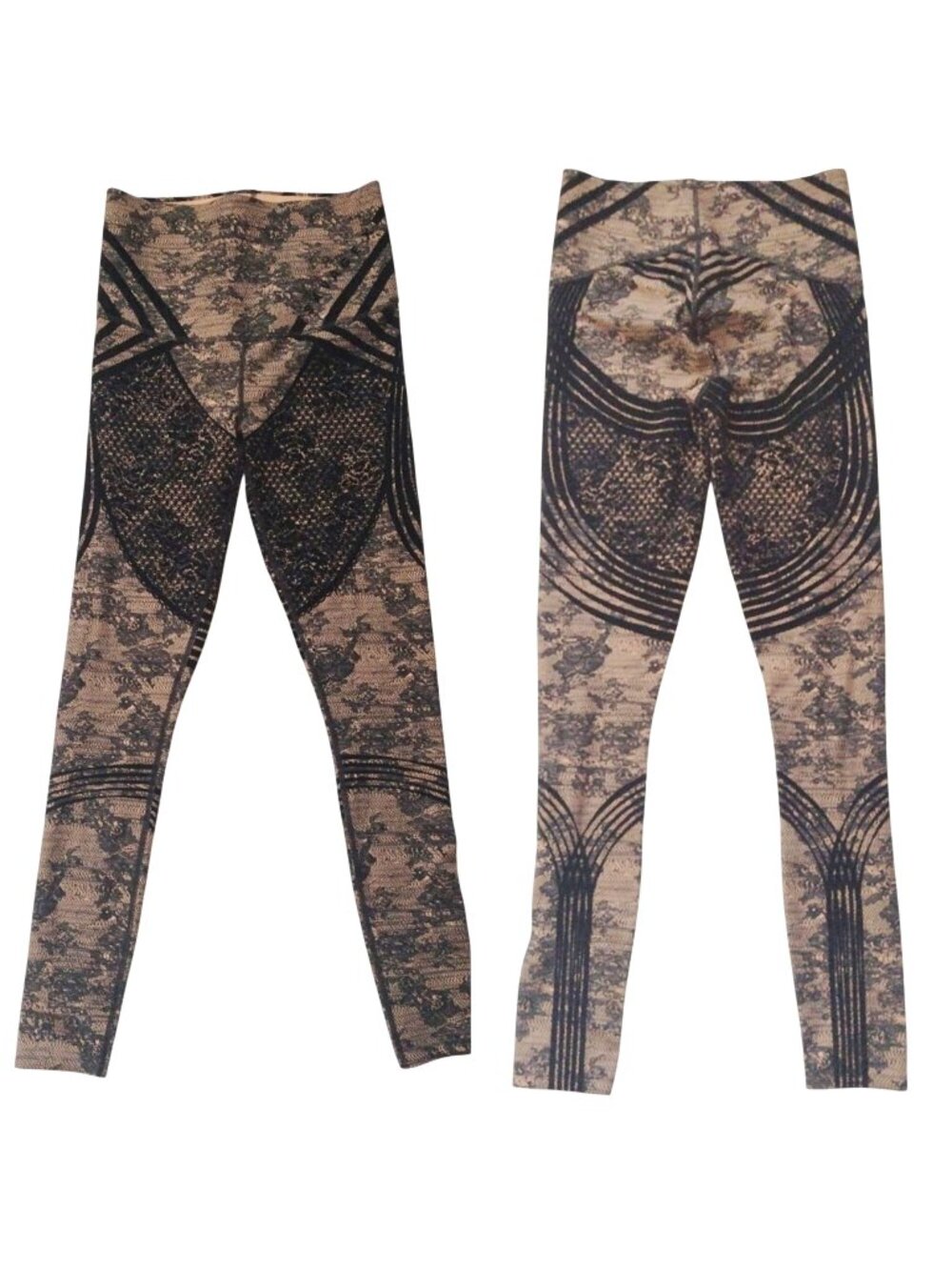 Savage x Fenty Lace Look Leggings L Velvet Trim Sexy Workout Wear